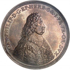 Würzburg (Bistum), Johan Philipp von Greiffenclau zu Vollraths, Fürstbischof (1699-1719). Medaille mit dem Motto SEMPER IDEM (Immer derselbe), von G. Hautsch 1702.
