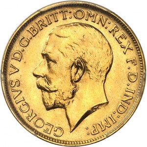 Jiří V. (1910-1936). Sovereign, SPECIMEN (SP) 1920 (nebo 1926), mincovna, Sydney.