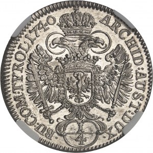 Charles VI (1711-1740). 1/4 thaler 1740, Hall.