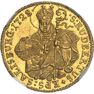 Salzbourg (évêché de), Léopold Anton Eleutherius von Firmian (1727-1744). Ducat 1728, Vienne.