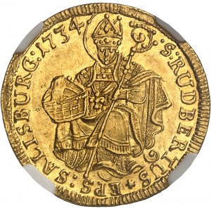 Salzbourg (évêché de), Léopold Anton Eleutherius von Firmian (1727-1744). Ducat 1734, Vienne.