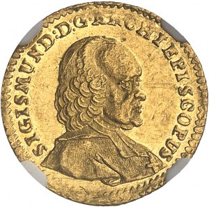 Salcburk (biskupství), Zikmund III. ze Schrattenbachu (1753-1771). 1/2 dukátu 1755, Salcburk.