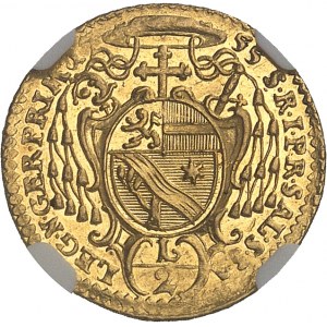 Salcburk (biskupství), Zikmund III. ze Schrattenbachu (1753-1771). 1/2 dukátu 1755, Salcburk.