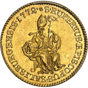 Salzburg (bishopric of), vacant see (1772). Ducat 1772, Vienna.