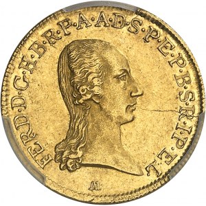 Salzburg (biskupstvo), Ferdinand III. toskánsky, knieža-volič (1803-1805). Dukát 1804 M, Salzburg.