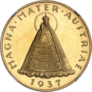 Republika (1918-1938). 100 šilingov MAGNA MATER, flanel leštený (PROOFLIKE) 1937, Viedeň.