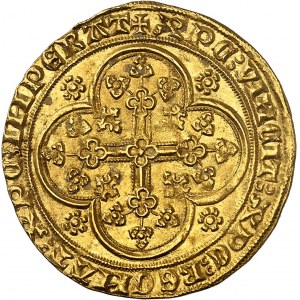 Fiandre (contea di), Louis de Male (1346-1384). Scudo d'oro con sedia e leone ND (1346-1384), Gand o Mechelen.