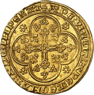 Fiandre (contea di), Louis de Male (1346-1384). Scudo d'oro con sedia e leone ND (1346-1384), Gand o Mechelen.