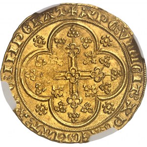 Fiandre (contea di), Louis de Male (1346-1384). Scudo d'oro con sedia e leone ND (1346-1384), Gand o Mechelen.