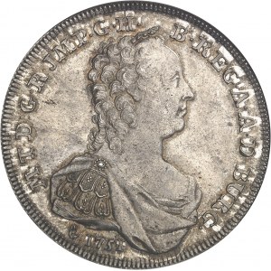 Pays-Bas autrichiens, Marie-Thérèse (1740-1780). Essai du ducaton d’argent aux deux portraits 1751, Anvers.