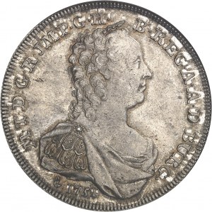 Österreichische Niederlande, Maria Theresia (1740-1780). Versuch des Silberdukaten mit den beiden Porträts 1751, Antwerpen.