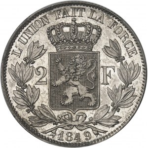 Léopold Ier (1831-1865). 2 francs 1849, Bruxelles.