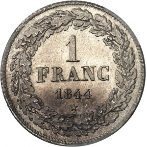 Léopold Ier (1831-1865). 1 franc tête laurée 1844, Bruxelles.