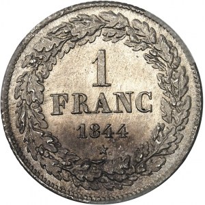 Leopold I. (1831-1865). 1 frank vavřínová hlava 1844, Brusel.