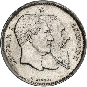 Léopold II (1865-1909). 1 franc, 50e anniversaire de l’indépendance 1830-1880, Bruxelles.