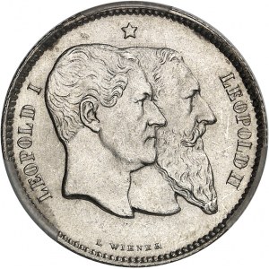 Leopold II (1865-1909). 1 frank, 50. výročí nezávislosti 1830-1880, Brusel.