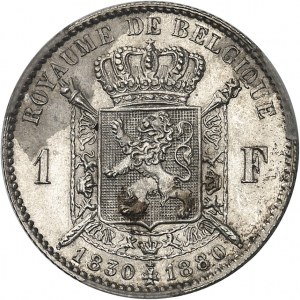 Leopold II (1865-1909). 1 frank, 50. výročie nezávislosti 1830-1880, Brusel.