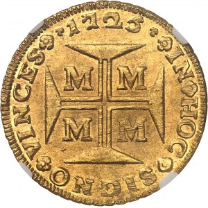 Jean V (1706-1750). 10000 réis (meio dobrão) 1725, M, Minas Gerais.