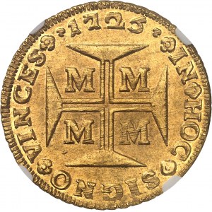 Johannes V. (1706-1750). 10000 Réis (meio dobrão) 1725, M, Minas Gerais.
