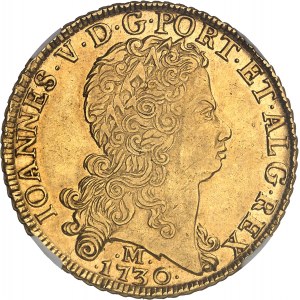 Jean V (1706-1750). 12800 reis (dobra) 1730, M, Minas Gerais.