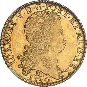 Johannes V. (1706-1750). 12800 Réis (Dobra) 1730, M, Minas Gerais.