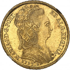 Marie Ière (1786-1799). 6400 réis (peça) 1793, R, Rio de Janeiro.