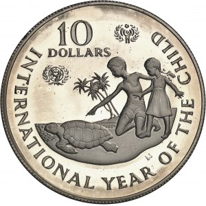 Élisabeth II (1952-2022). Piéfort de 10 dollars, Année internationale de l’enfant de 1979 (IYC) 1982, Londres.