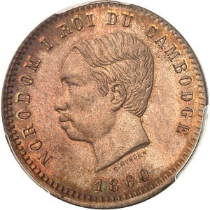 Norodom Ier (1860-1904). Dix centimes (frappe courante) 1860, Bruxelles (Würden).