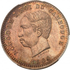 Norodom I. (1860-1904). Desať centov (súčasná minca) 1860, Brusel (Würden).