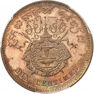 Norodom I (1860-1904). Dziesięć centymów (obecna moneta) 1860, Bruksela (Würden).