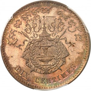 Norodom I. (1860-1904). Deset centimů (současná mince) 1860, Brusel (Würden).