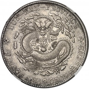 Čínská říše, Guangxu (Kwang Hsu) (1875-1908), provincie Yunnan. Dolar (7 palcátů a 2 kandarety) ND (1908), Kunming.