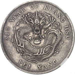 Kaiserreich China, Guangxu (Kwang Hsu) (1875-1908), Provinz Zhili (Chihli). Dollar Jahr 34 (1908), Tientsin.