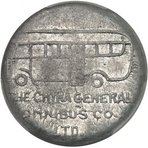 Contatori francesi in Cina. Gettone, The China General Omnibus Co Ltd, autobus ND di sinistra (1939).