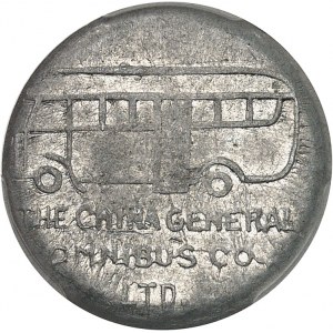 Francuskie liczniki w Chinach. Żeton, The China General Omnibus Co Ltd, lewy autobus ND (1939).