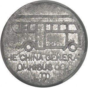 Francúzske pulty v Číne. Žetón, The China General Omnibus Co Ltd, autobus vpravo ND (1939).