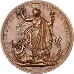 Second Empire / Napoleon III (1852-1870). Medal, expedition to China and Cochinchina from 1860 to 1862, by A. Borrel 1869, Paris.