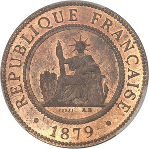 IIIe République (1870-1940). Test of 1 cent(ième), Frappe spéciale (SP) 1879, Paris.