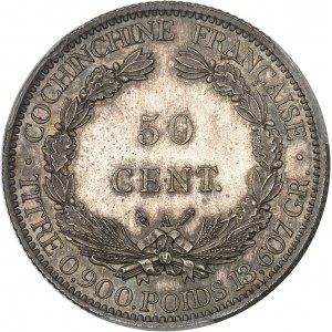 Trzecia Republika (1870-1940). 50 centów, czerniony blankiet (PROOF) 1884, A, Paryż.