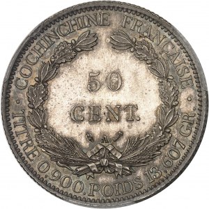 Tretia republika (1870-1940). 50 centov, leštený blanket (PROOF) 1884, A, Paríž.