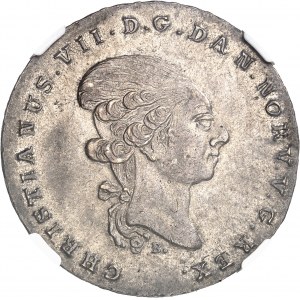 Cristiano VII (1766-1808). 1 rigsdaler specie 1799 HIAB, Copenaghen.