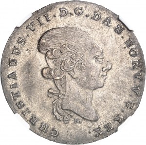 Cristiano VII (1766-1808). 1 rigsdaler specie 1799 HIAB, Copenaghen.
