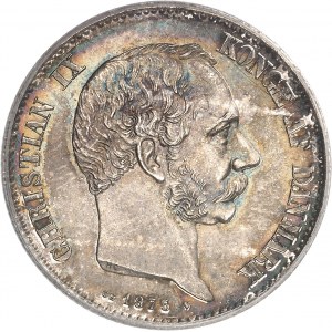 Cristiano IX (1863-1906). 2 corone 1875 CS, Copenaghen.