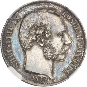 Dänisch-Westindien oder Dänisch-Westindien, Christian IX (1863-1906). 20 Cent, mit dem Aussehen von Flan brüniert (PROOFLIKE) 1879, Kopenhagen.