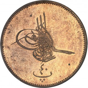 Abdülaziz (1861-1876). 40 para (1 qirsh), leštený blank (PROOF) AH 1277/10 (1871), Misr (Káhira).