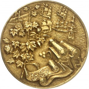 Farouk (1936-1952). Złoty medal, upamiętniający setną rocznicę śmierci Mehemeta Alego, autorstwa H. Dropsy'ego 1849-1949.