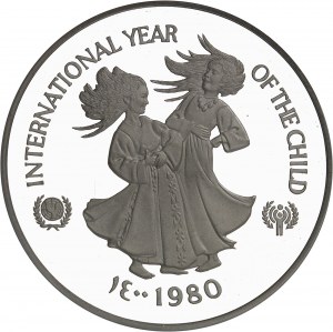 Federal State (since 1971). 50 dirham coin, International Year of the Child 1979 (IYC) AH 1400 - 1980, CHI, Chiasso (Valcambi S.A.).