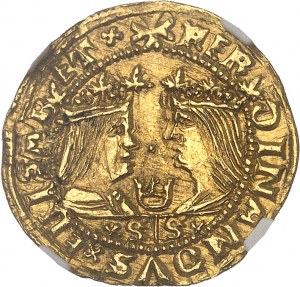 Ferdinand a Isabela (1476-1516). Dukát proklamace ND (1479-1504) S-S, Valencie.