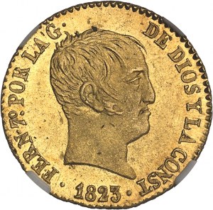 Ferdinand VII (1808-1833). 80 reales 1823 SP, B, Barcelona.