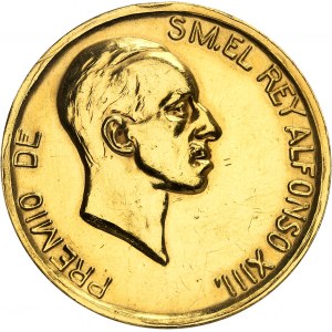 Alfons XIII. (1886-1931). Goldmedaille, Wettbewerb von Sherry (Jerez) 1925, Preis von König Alfons XIII. 1925.